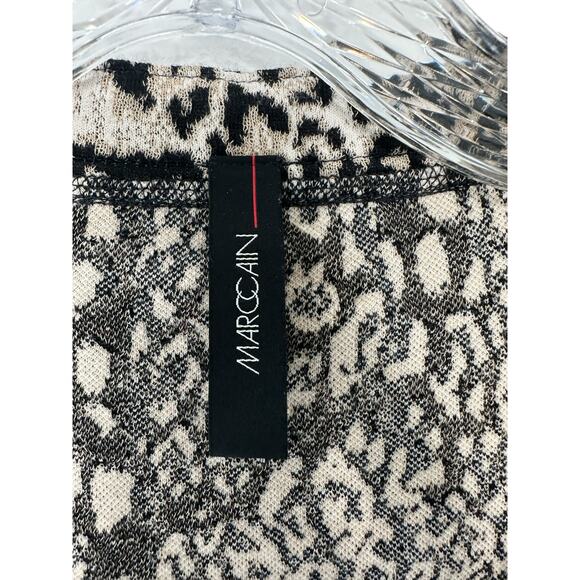 Marc Cain Cheetah Print Casual Stretch Long Sleeve Open Front Cardigan Size 2 - Picture 2 of 13